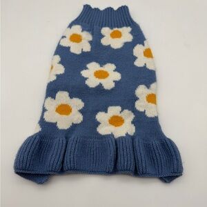 Blue Floral Dog Sweater